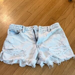 Abercrombie & Fitch Frayed Light Blue Jean Shorts